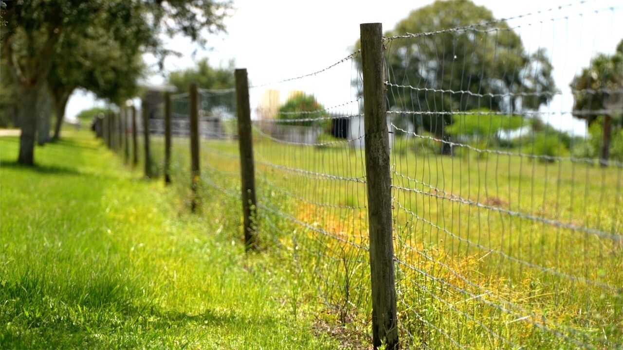Section of fencing at Circle C Farm.