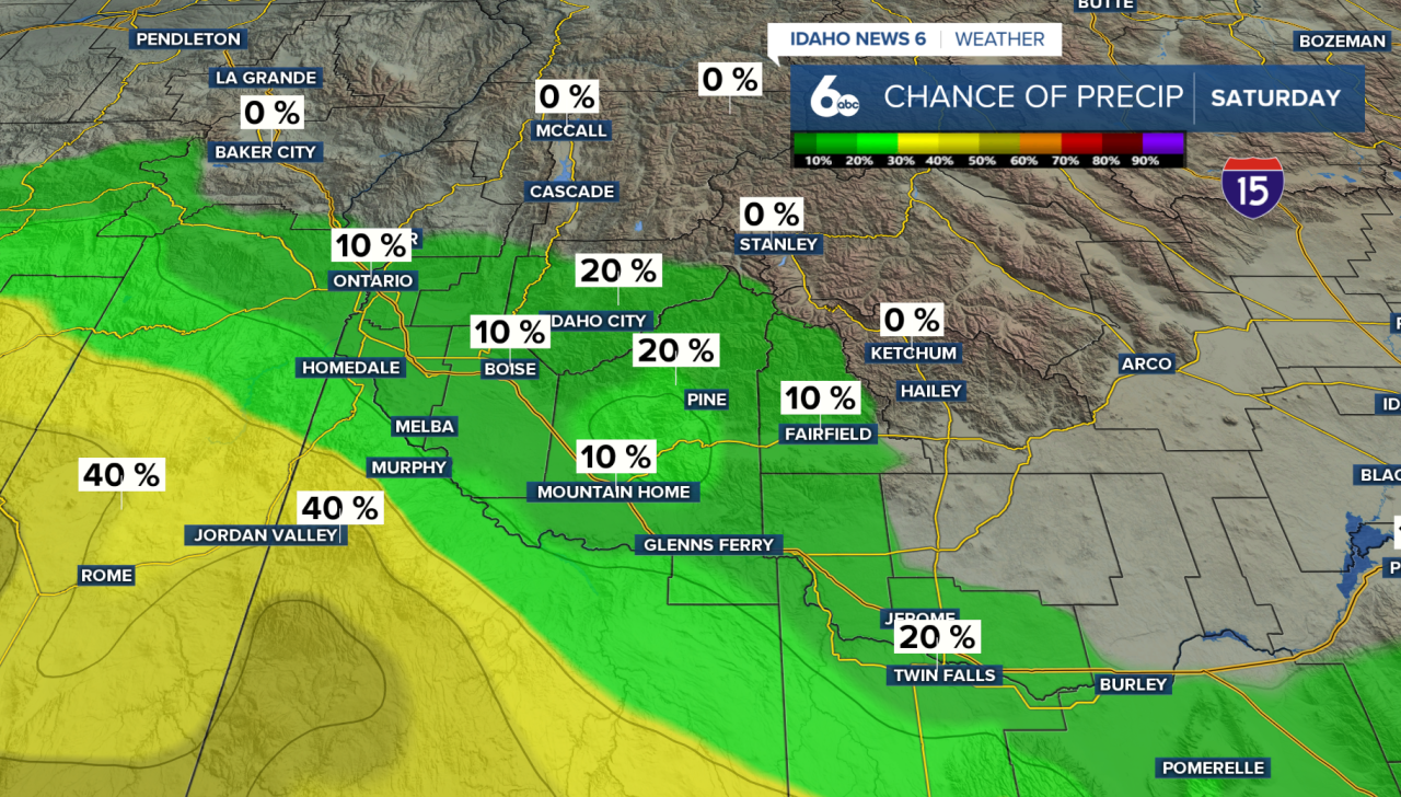 Chances of Precipitation Saturday