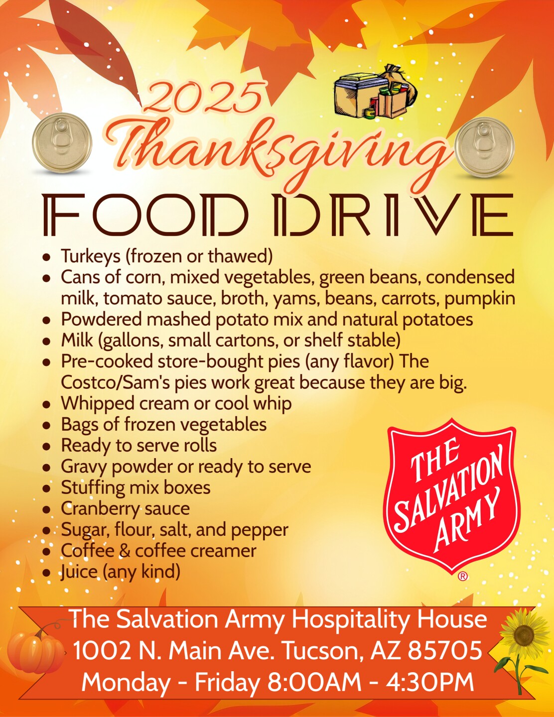 Salvation Army Thanksgiving Food Drive