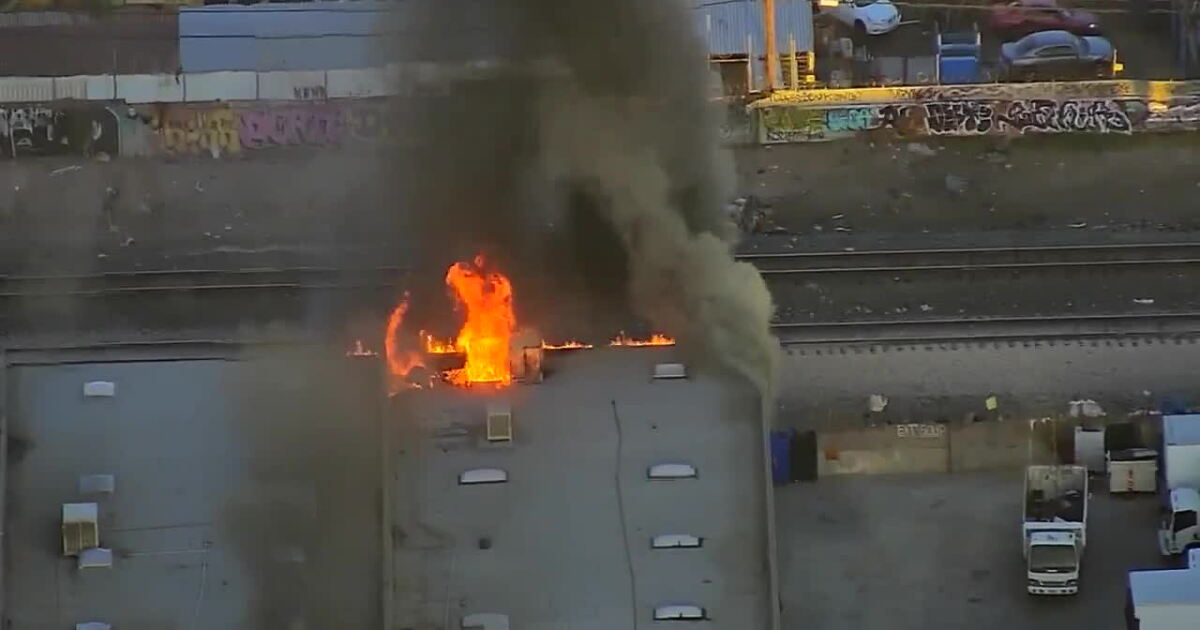 Crews respond to building fire near downtown Las Vegas
