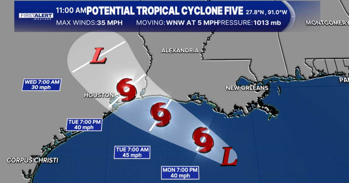 NHC issues tropical storm warnings for Potential Tropical Cyclone 5, likely to become Tropical Storm Edouard