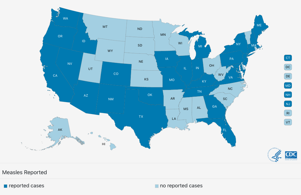 CDC Measles Map