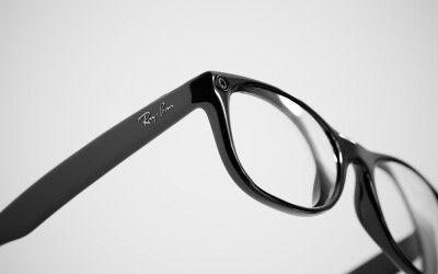 Closeup,Of,The,Meta,Glasses,With,Ray,Ban,Logo,And