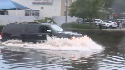Flooding at California and Savona boulevards in Port St. Lucie in October 2026.