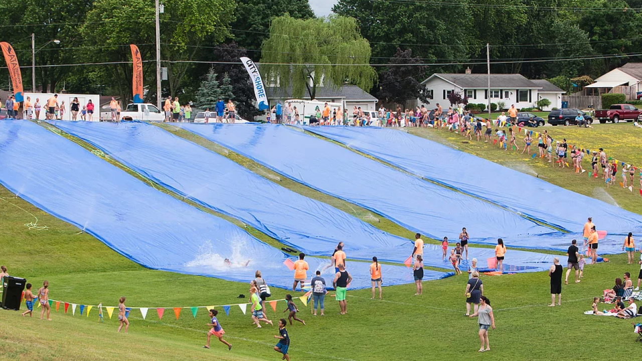 Get Unlimited Rides On Massive Slip N Slide At Michigan Park For