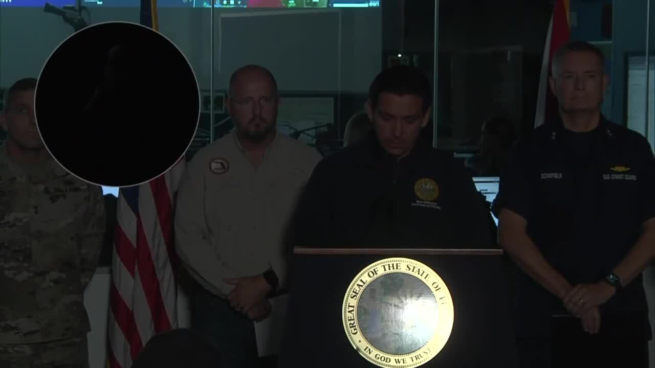 The power goes out during a Florida Gov. Ron DeSantis news conference about Hurricane Idalia on Aug. 30, 2023.jpg