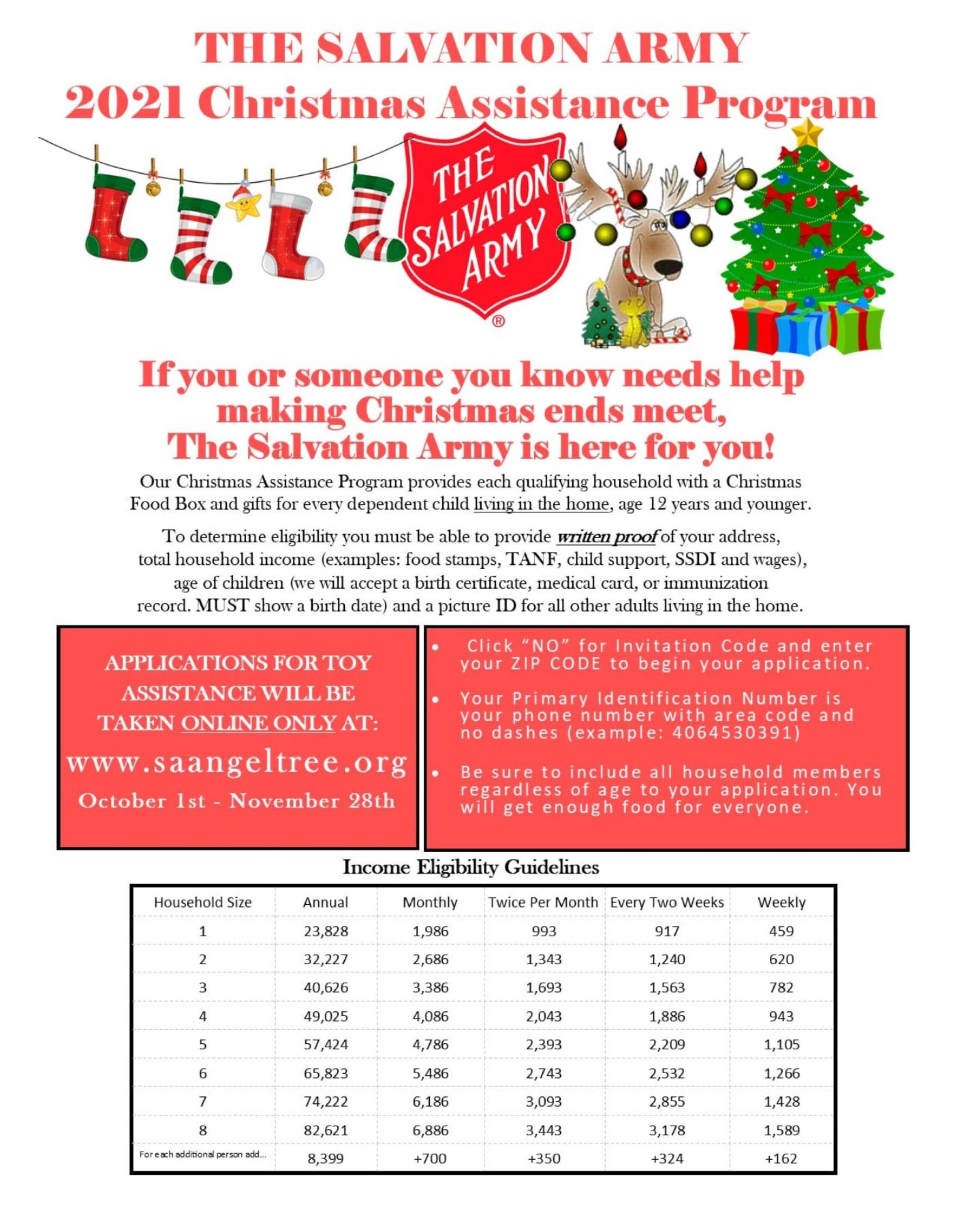 Salvation Army in Great Falls is accepting applications for Christmas Salvation Army Christmas 2024