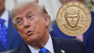 Trump with his coin