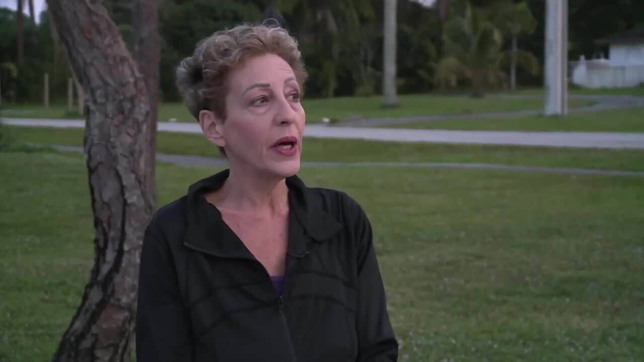 Carolyn Abbey who lives in Loxahatchee, says about large trucks: "I'm not against their industry. I feel that we should have a lot somewhere and it will not bother our traffic and our roads and our beautiful equestrian place that we live in."