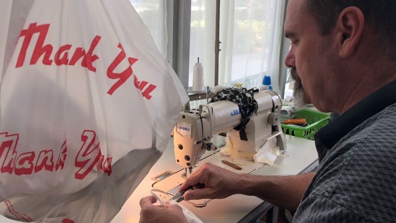 Scott Ford of Tailor's Touch making masks