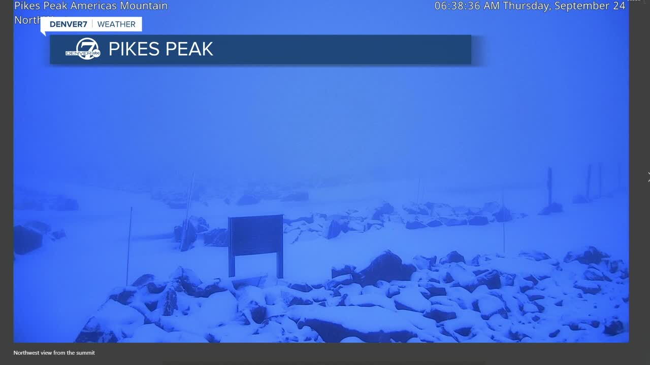 Snow on Pikes Peak early Thursday morning!