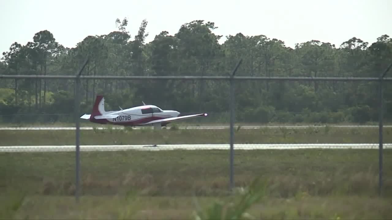small plane taxis on runway at North County Airport
