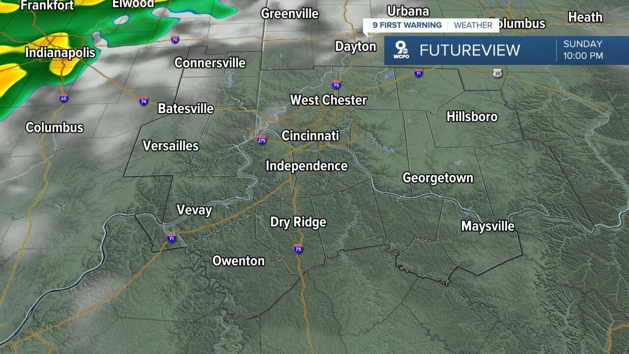 10pm Sunday Future Radar