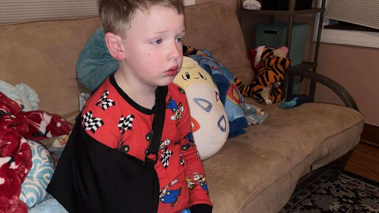 4 -year-old Henry Richards from Pontiac has had quite Christmas holiday, dealing with a broken collarbone and stolen presents