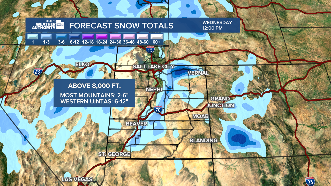 Strong winds, heavy rain and mountain snow target Utah through midweek