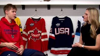 Sandis Vilmanis of the Florida Panthers speaks with WPTV anchor Meghan McRoberts about his upcoming Olympic debut for Team Latvia.