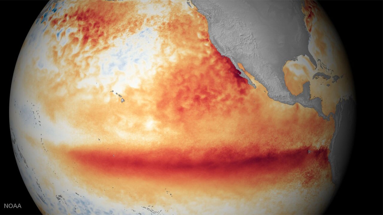 NOAA defines El Niño as a naturally occurring climate pattern associated with warming of the ocean surface temperatures in the central and eastern tropical Pacific Ocean, which can significantly influence weather patterns, ocean conditions and marine fisheries worldwide.
