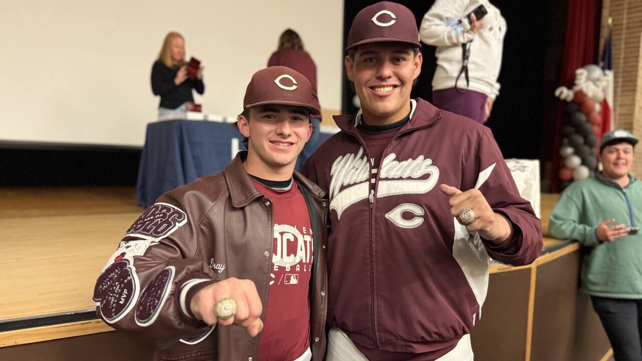 Calallen's Drayton Mitchell and Blake Quinn receive State Championship baseball rings