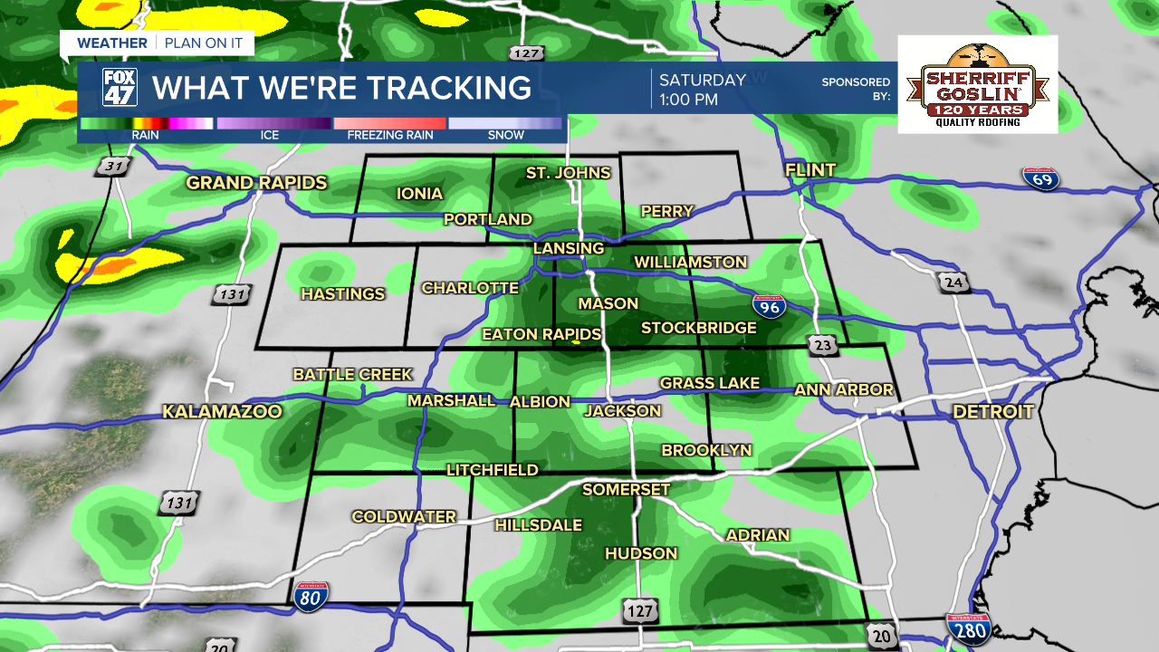 Showers and weak storms continue throughout the day Saturday with heavy rainfall rates as the main impact