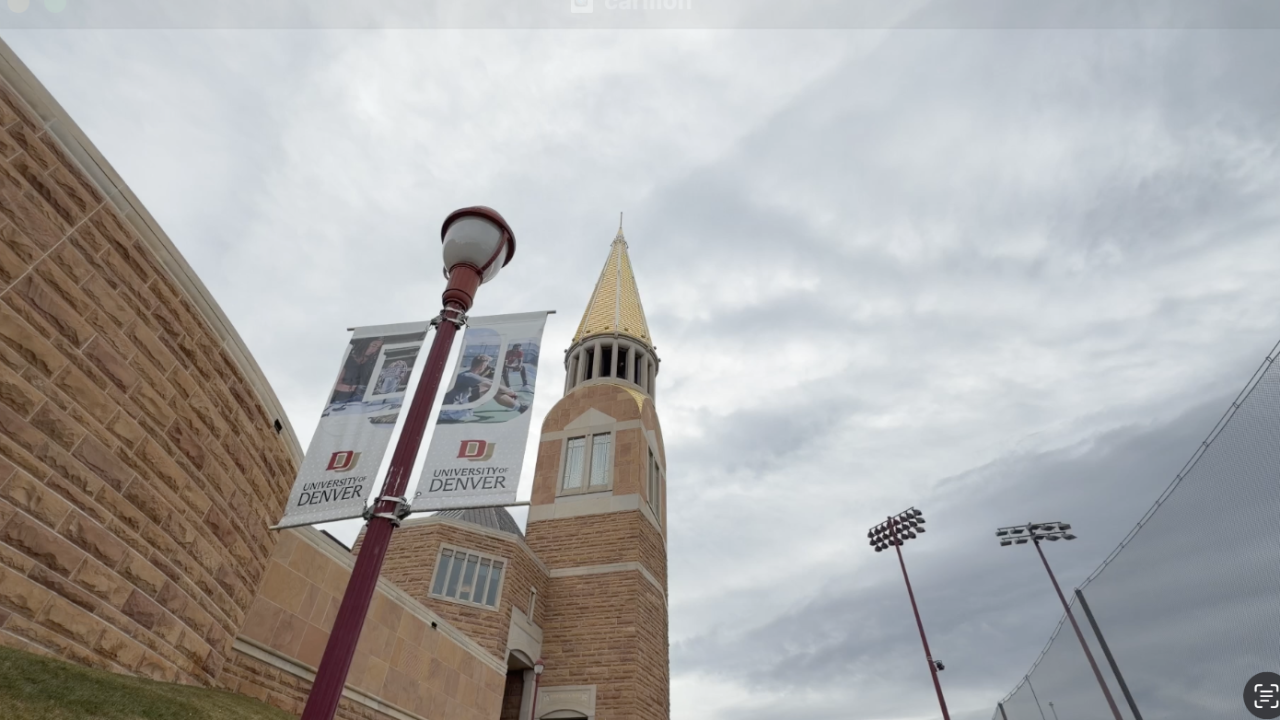 The carillon sits at the top of this tower