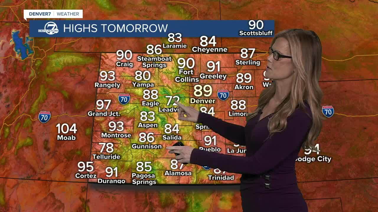 Highs on Wednesday statewide
