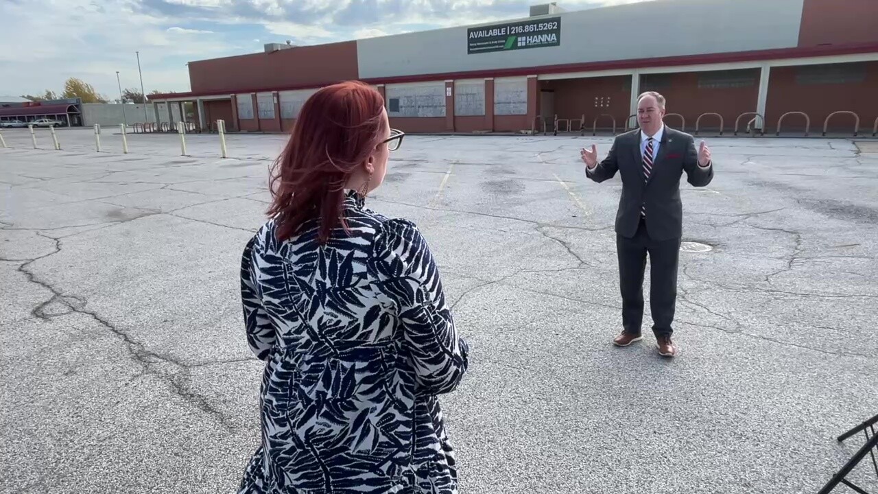 Tom McNair, the city of Cleveland's economic development director, talks to News 5 reporter Michelle Jarboe on Monday.