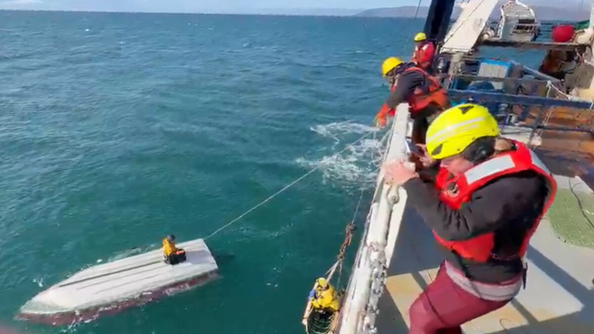 Teen survives 2 days on overturned skiff in Alaska's Bering Sea