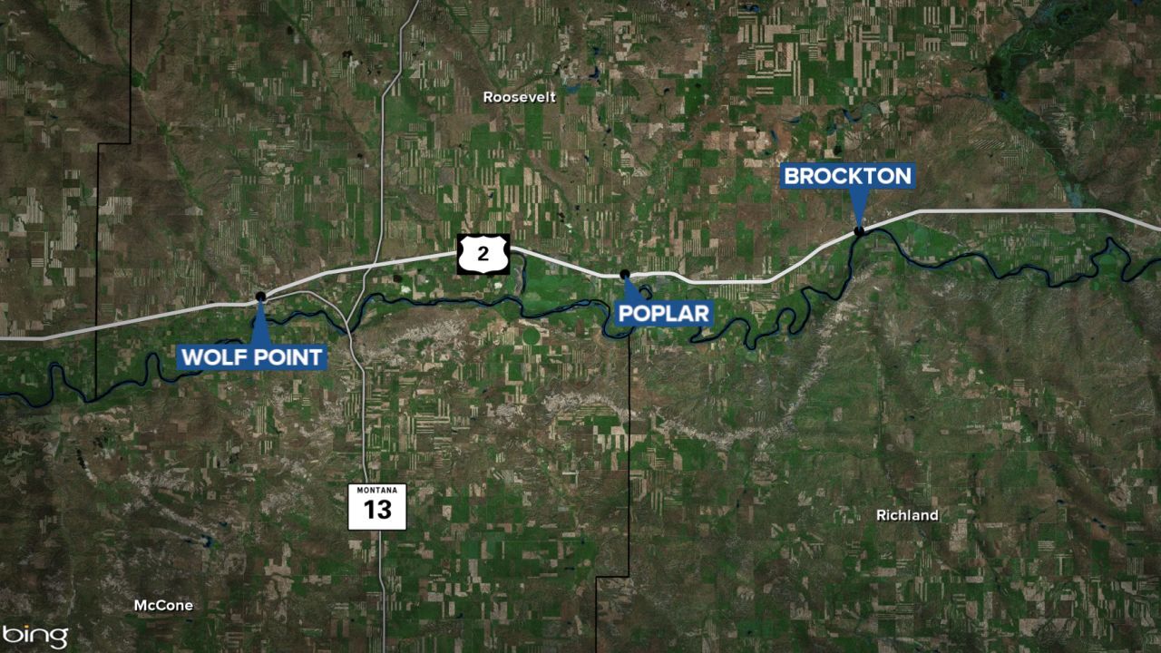 brockton and poplar and wolf point map