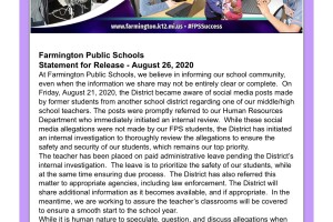 Farmington Public Schools statement