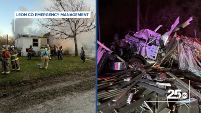 Leon County crash and fire