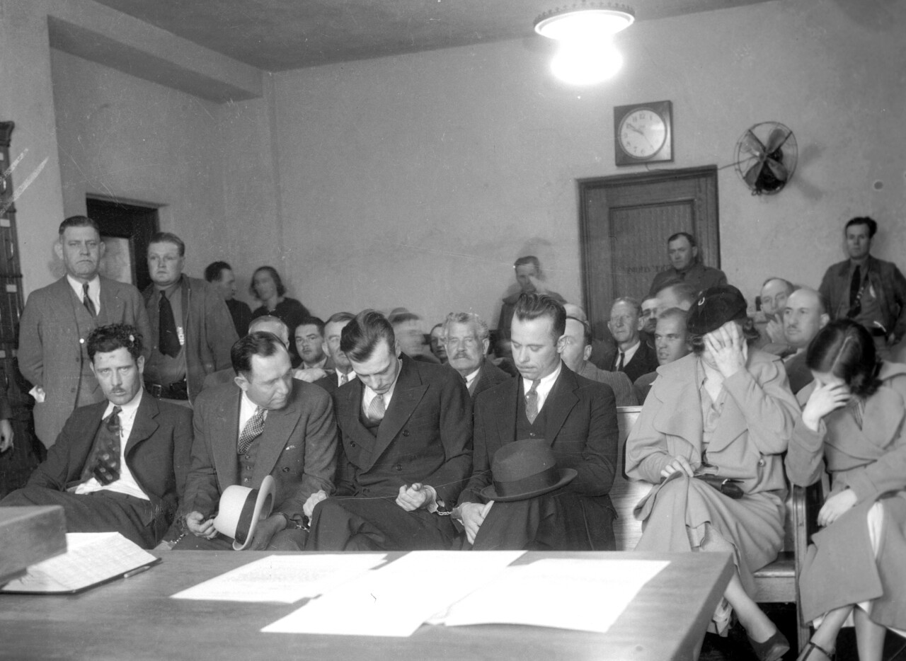 John Dillinger and his Dillinger gang inside the Pima County Courthouse courtroom one.