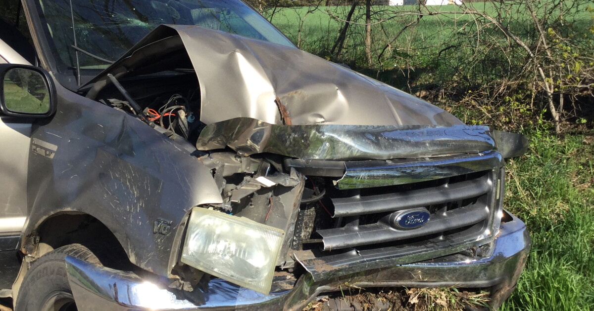 1 injured after truck hits tree in Cass County