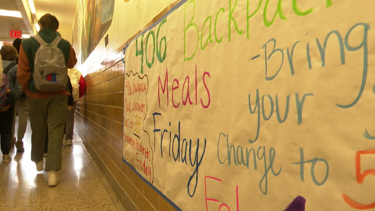Backpack meals sign