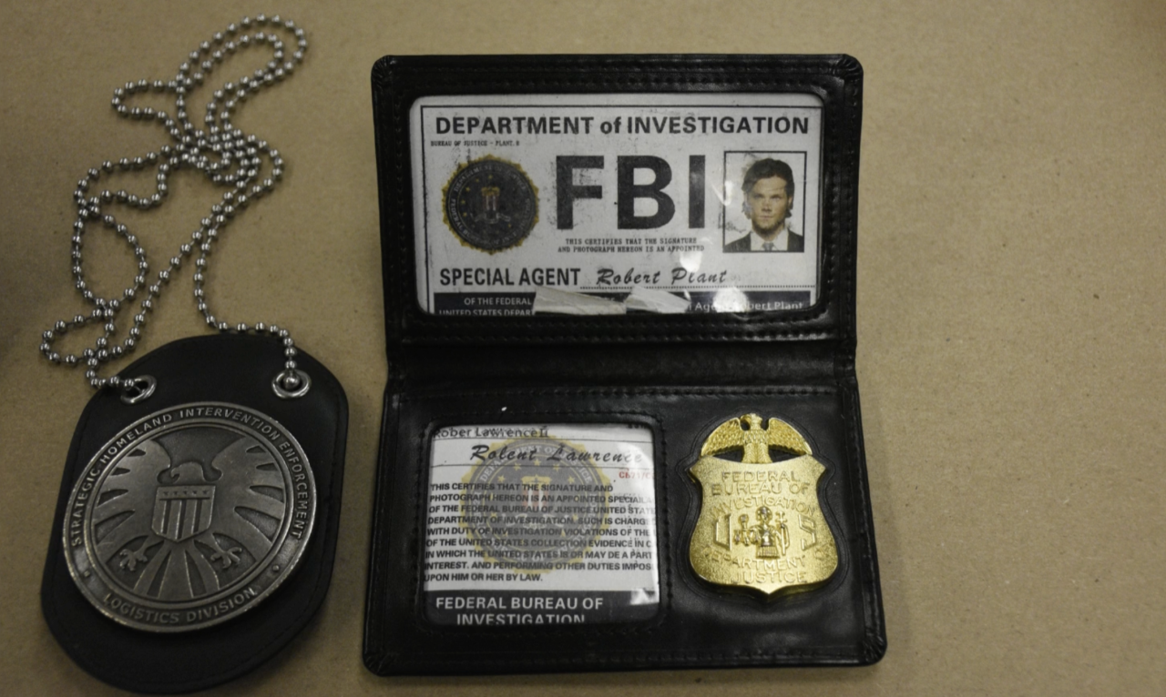 Fake FBI credentials seized from the suspect's vehicle in the road rage incident in Warren on Nov. 15, 2023.