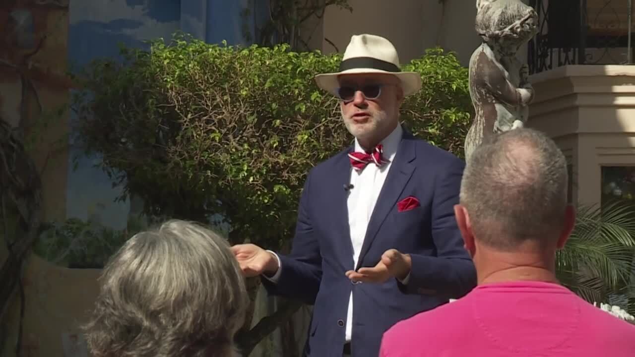 Rick Rose, a local host and historian, leads a guided tour of Palm Beach's iconic Worth Avenue in March 2024.jpg