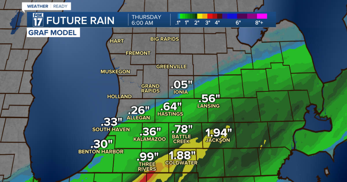 Rain and a few thunderstorms continue tonight, especially south