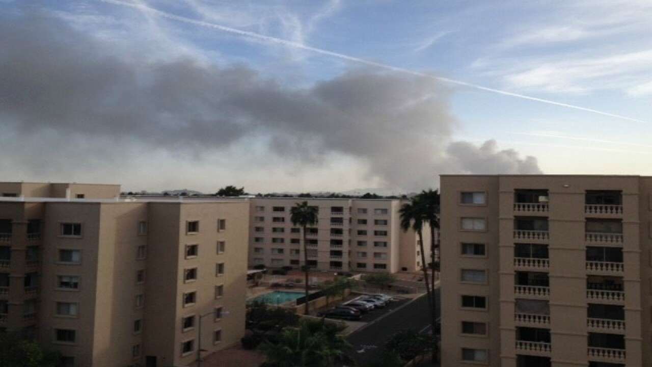 PHOTOS: Fire burns at PHX recycling plant