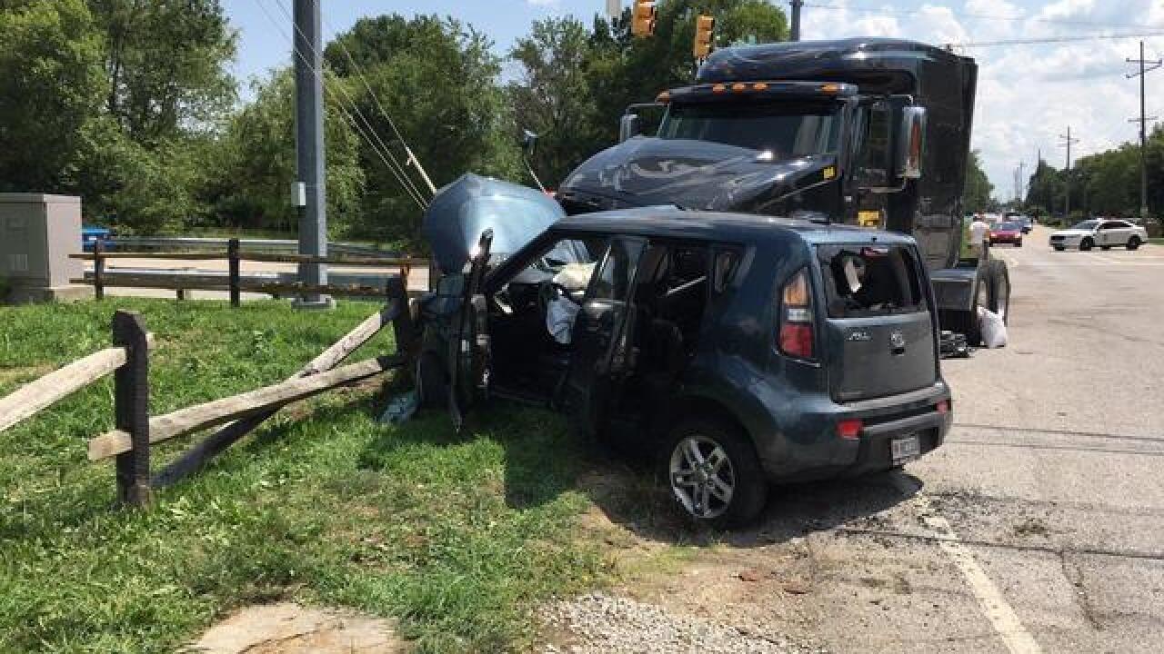 Boy seriously injured after crash with semi
