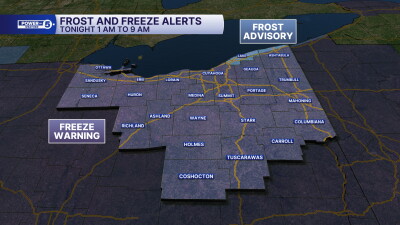 Freeze Warning for Saturday night, 10/17-18/2026