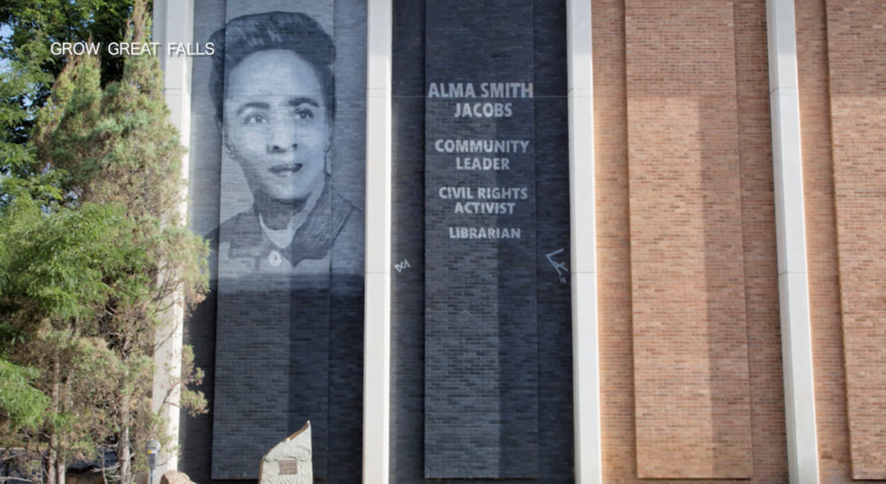 Great Falls Public Library - mural of Alma Jacobs