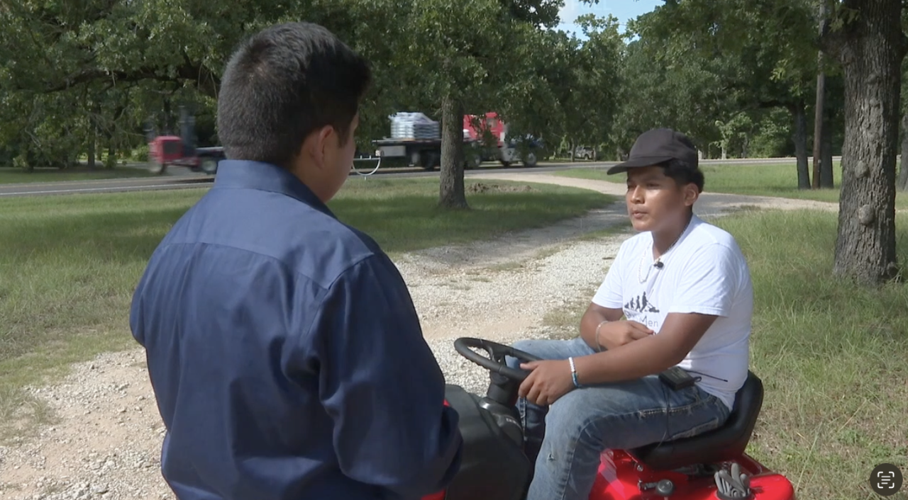 Local teen in Hearne mows lawns for neighbors in need as part of 50 Yard Challenge