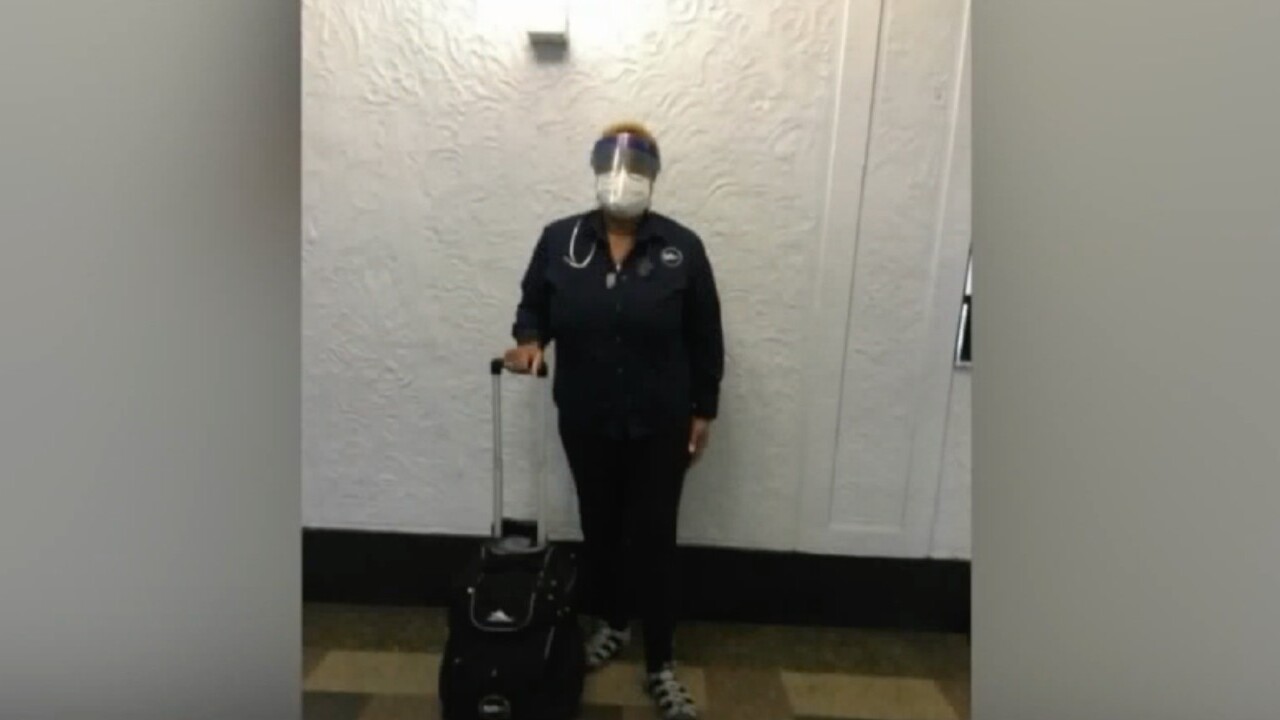 Nurses care for COVID-19 patients at their homes