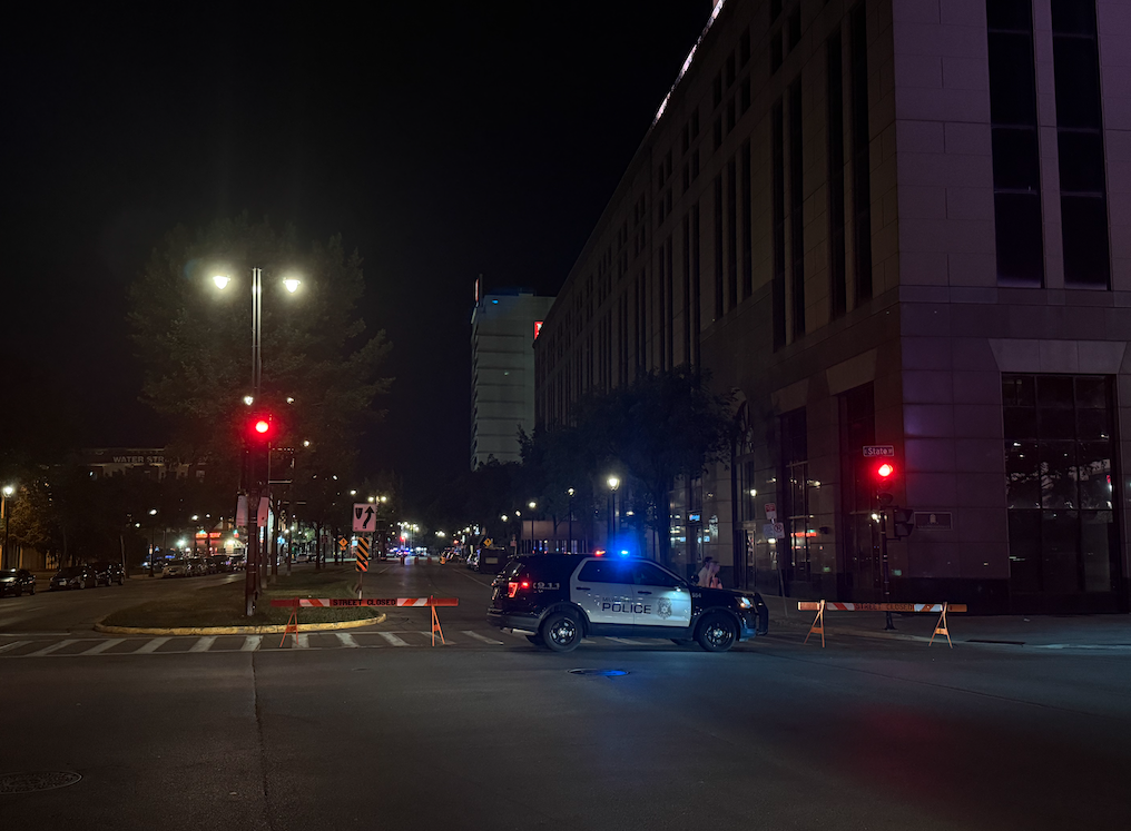 On weekend nights, there's now a squad, barricades and red flashing lights at the intersection of Water and State Street