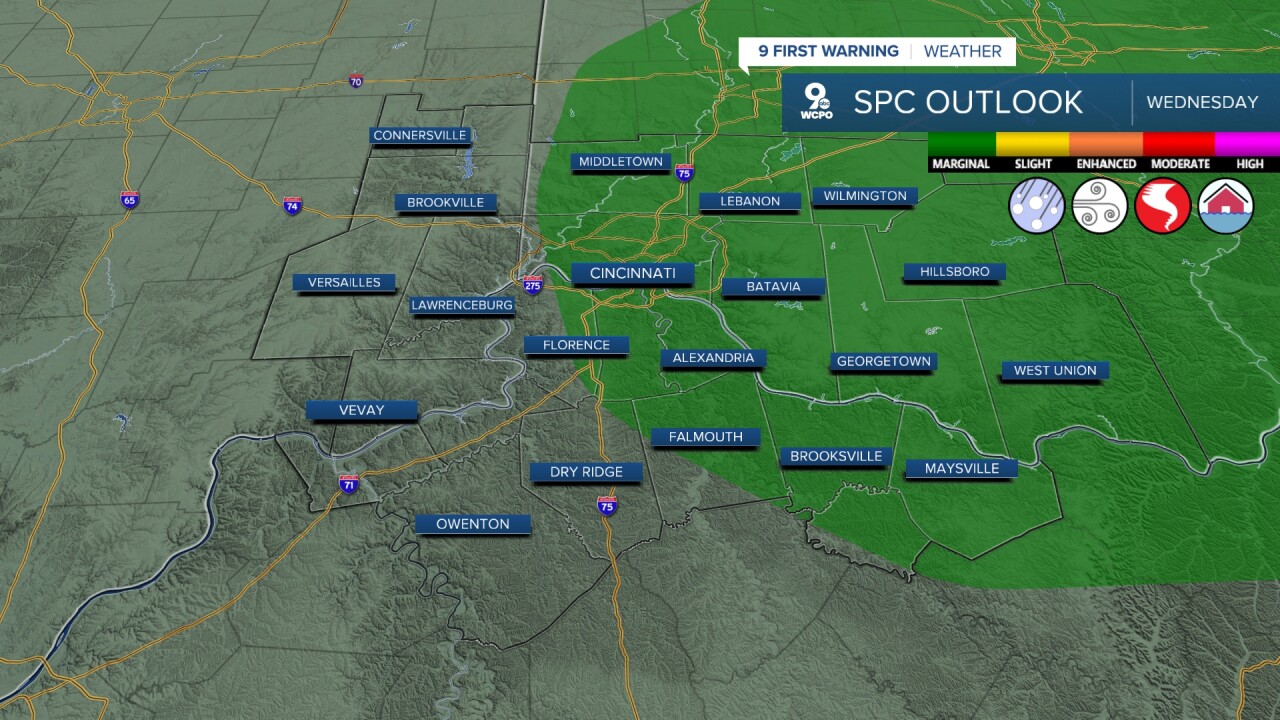 SPC Outlook Wednesday afternoon