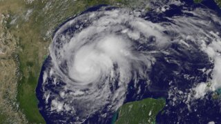 Hurricane Harvey in the western Gulf of Mexico on Aug. 24 as seen from space.