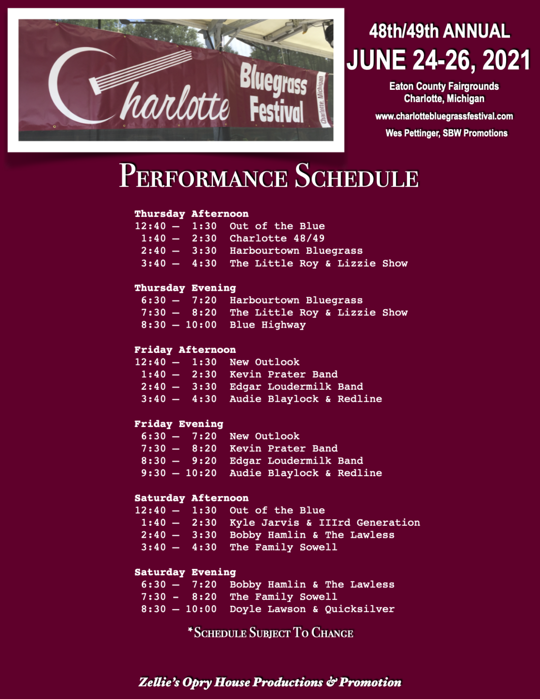 Charlotte Bluegrass Festival flyer