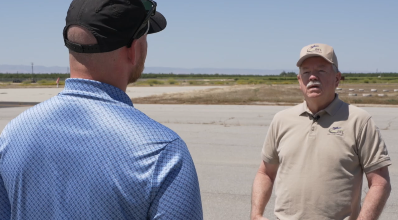 Wasco Neighborhood News Reporter Sam Hoyle interviewing Ron Brewster, the director for the Kern County Department of Airports.