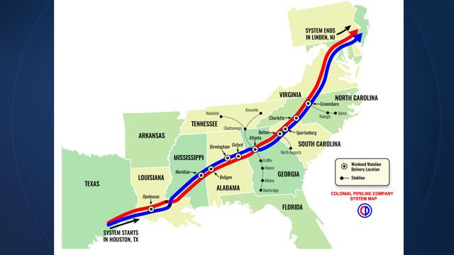 Colonial Pipeline map