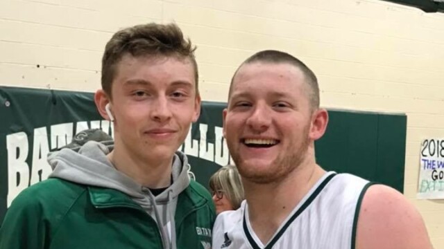 Nate Watson (left) with teammate Kaleb Moell.