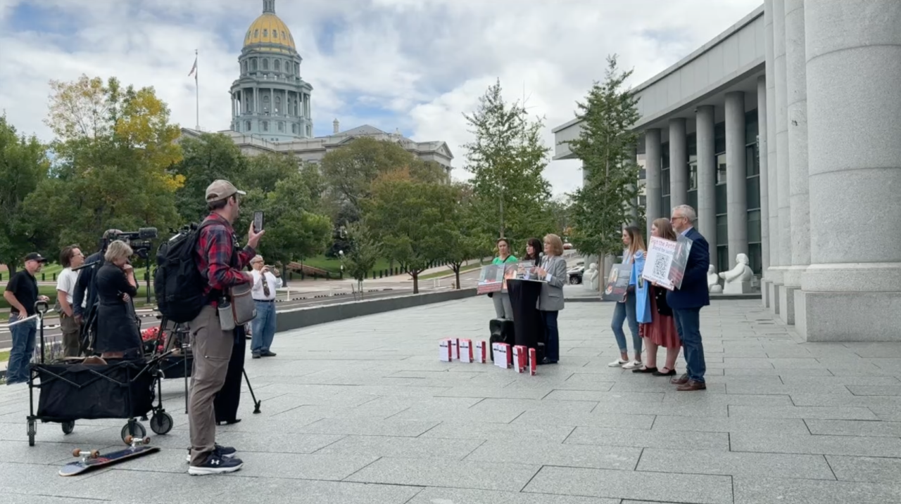 The Colorado Parent Advocacy Network announcing they gathered 6,000 signatures calling for a special legislative session.